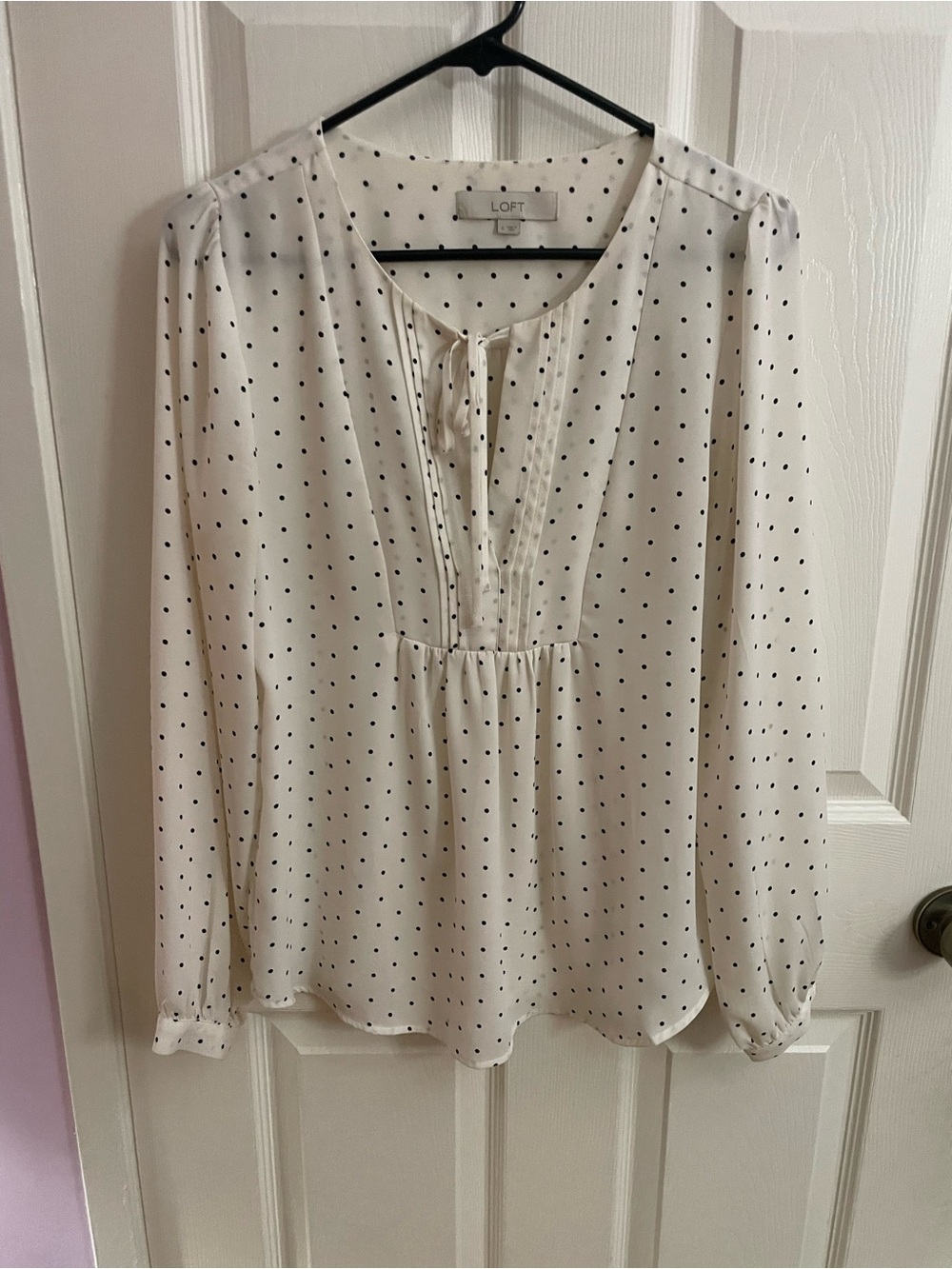 LOFT Women's Polka Dot Long-Sleeve Blouse